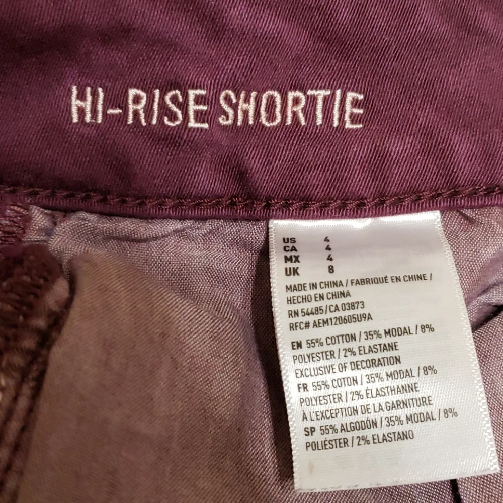 AEO Hi-Rise Shortie Super Stretch Shorts Size 4 Purple American Eagle Outfitters - Picture 6 of 8